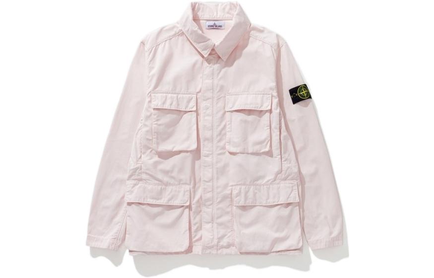 Stone Island SS22 Solid Color Badge Zip-Up Collar Jacket Men 761540933-V0080