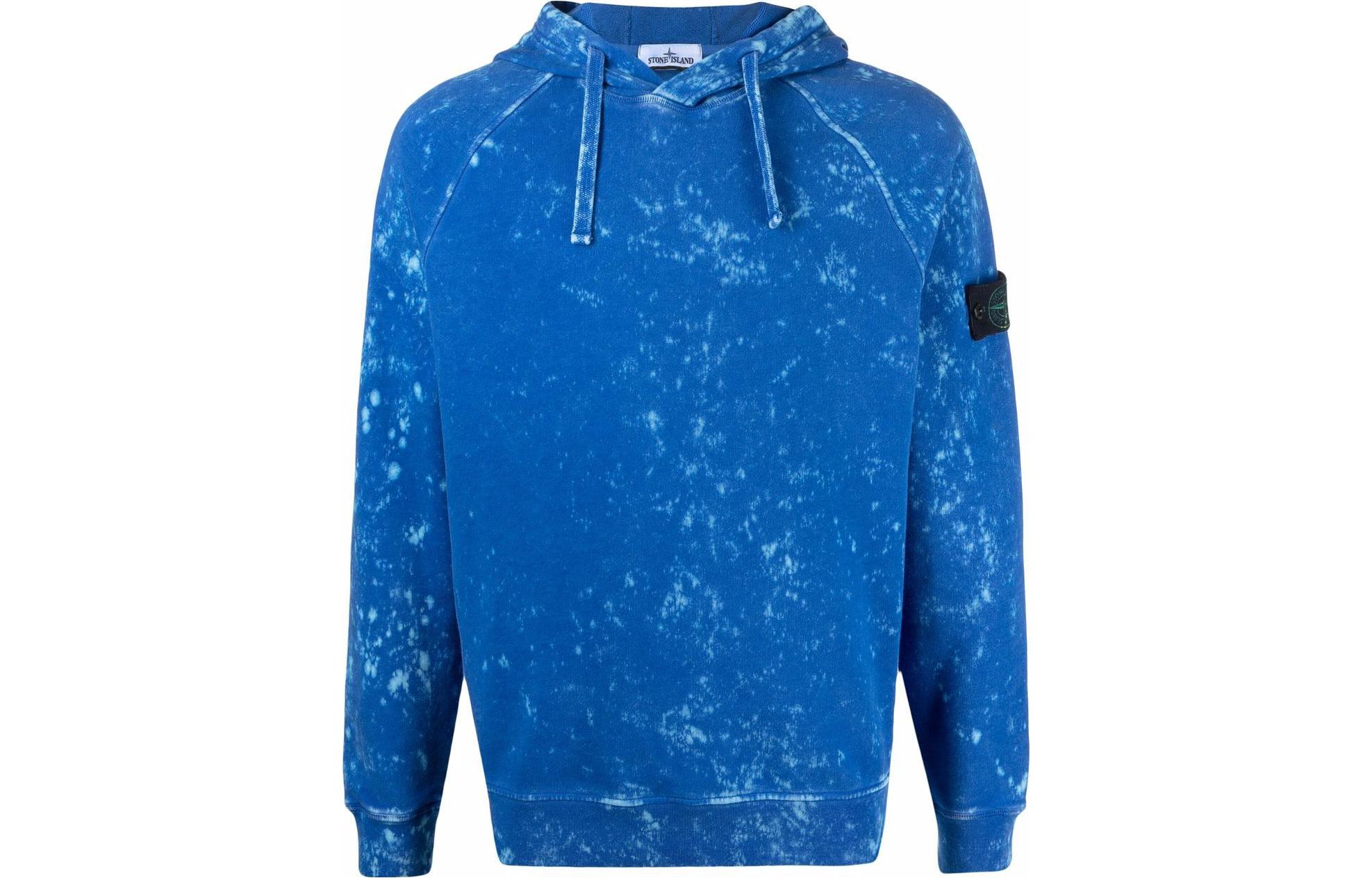 Stone Island SS22 Solid Color Bleached Badge Sweatshirt Blue 761561338-V0022