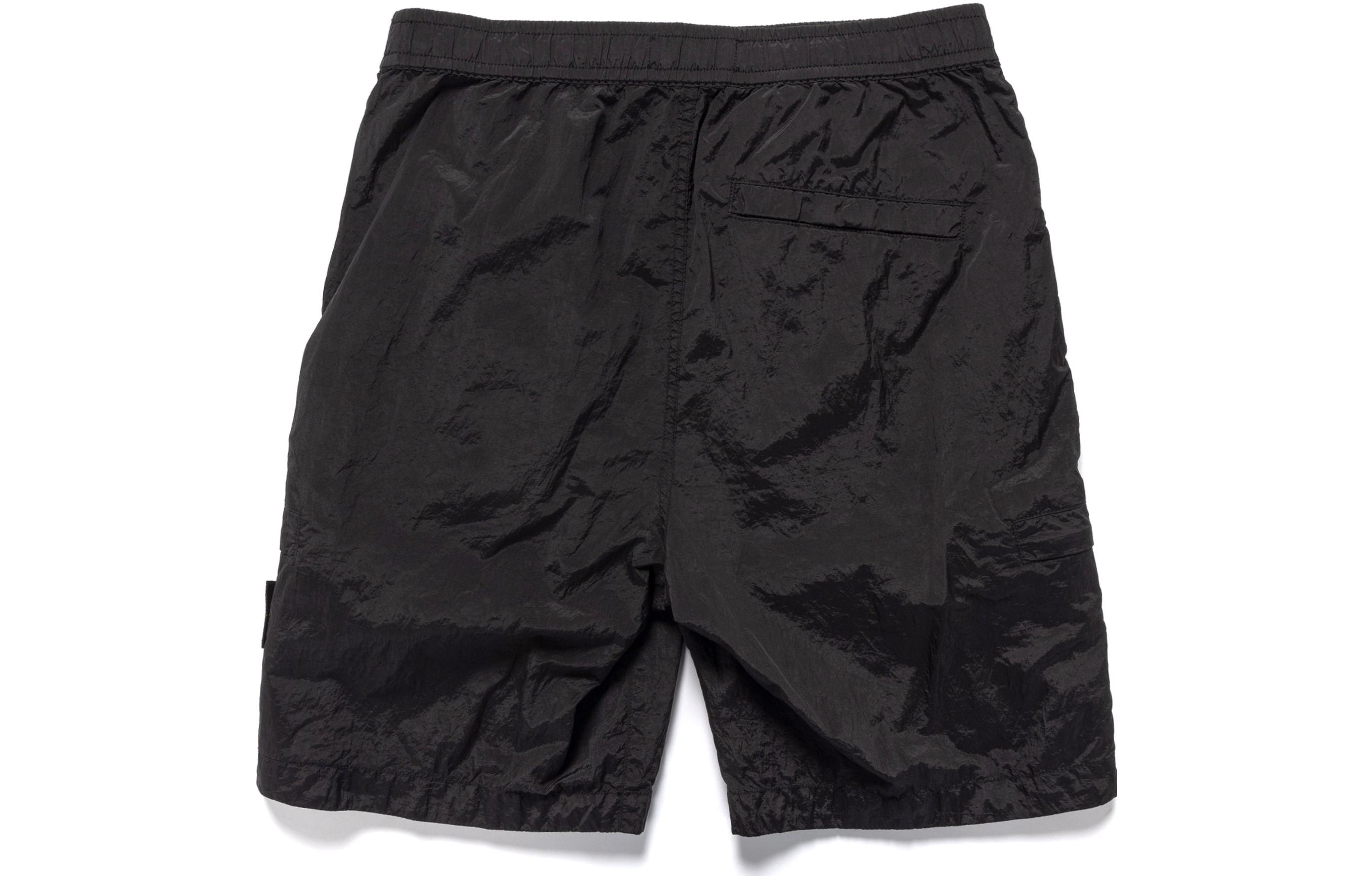 STONE ISLAND SS22 Solid Color Logo Relaxed Fit Shorts Black Men. 7615L1721-V0029 圖 3