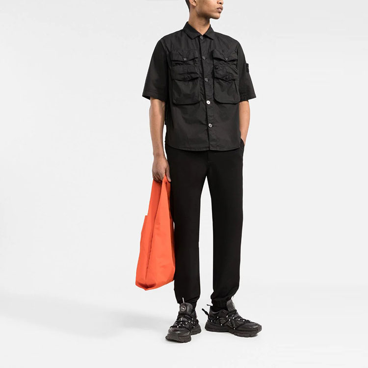 Lookbook STONE ISLAND SS22 單色多口袋實用襯衫 男士襯衫 761511003-V0029