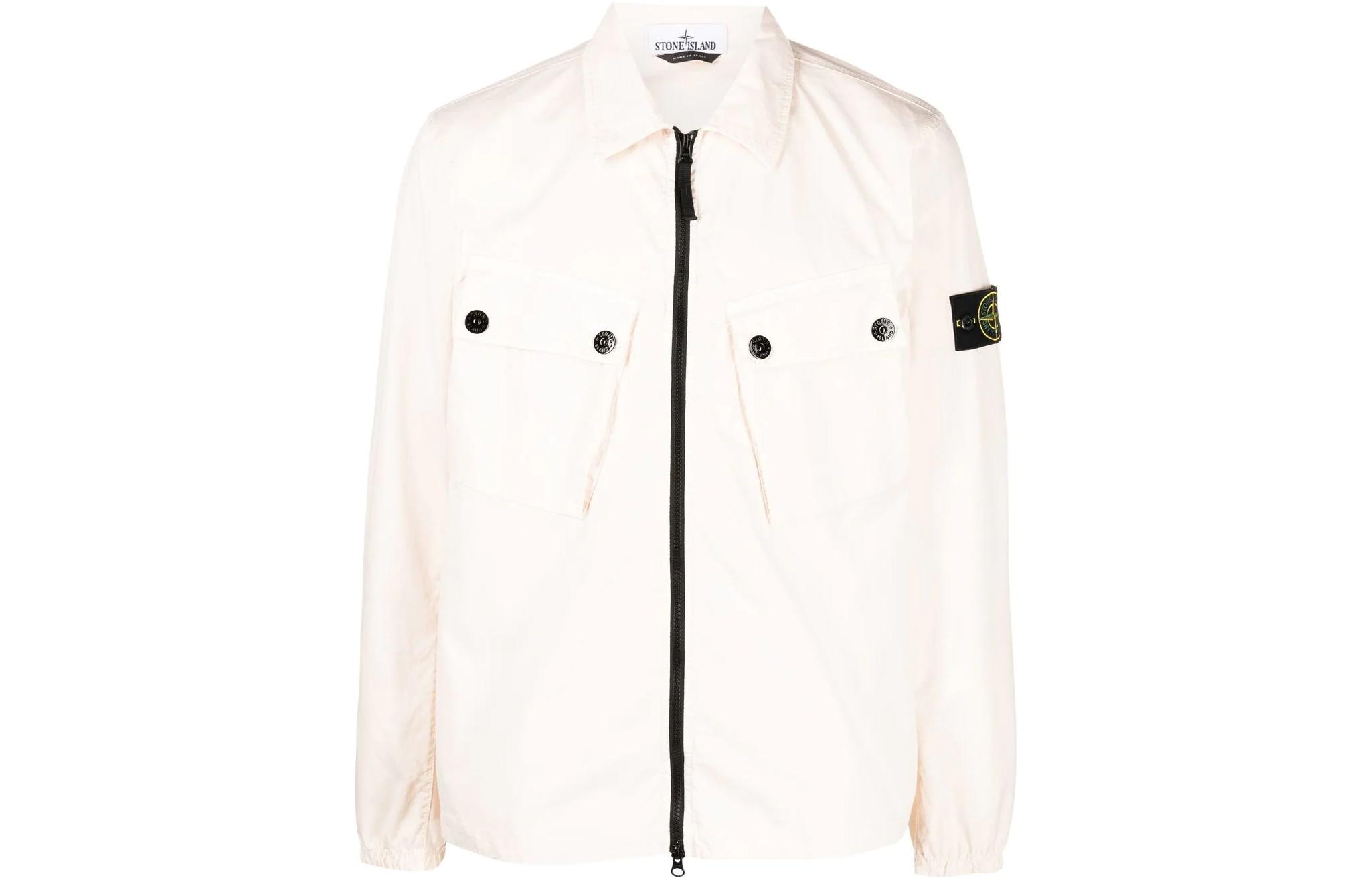 Stone Island SS22 Solid Color Patch Zip Jacket Pink - 771510910-V0080