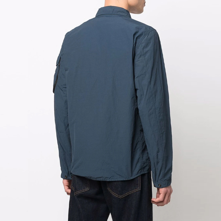 STONE ISLAND SS22 Solid Color Side Logo Zip Jacket Blue  Jacket 761510502-V0024 圖 4