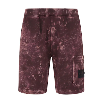 STONE ISLAND SS22 Solid Color Straight Pocket Logo Casual Shorts Men Red Brown 761565338-V0011