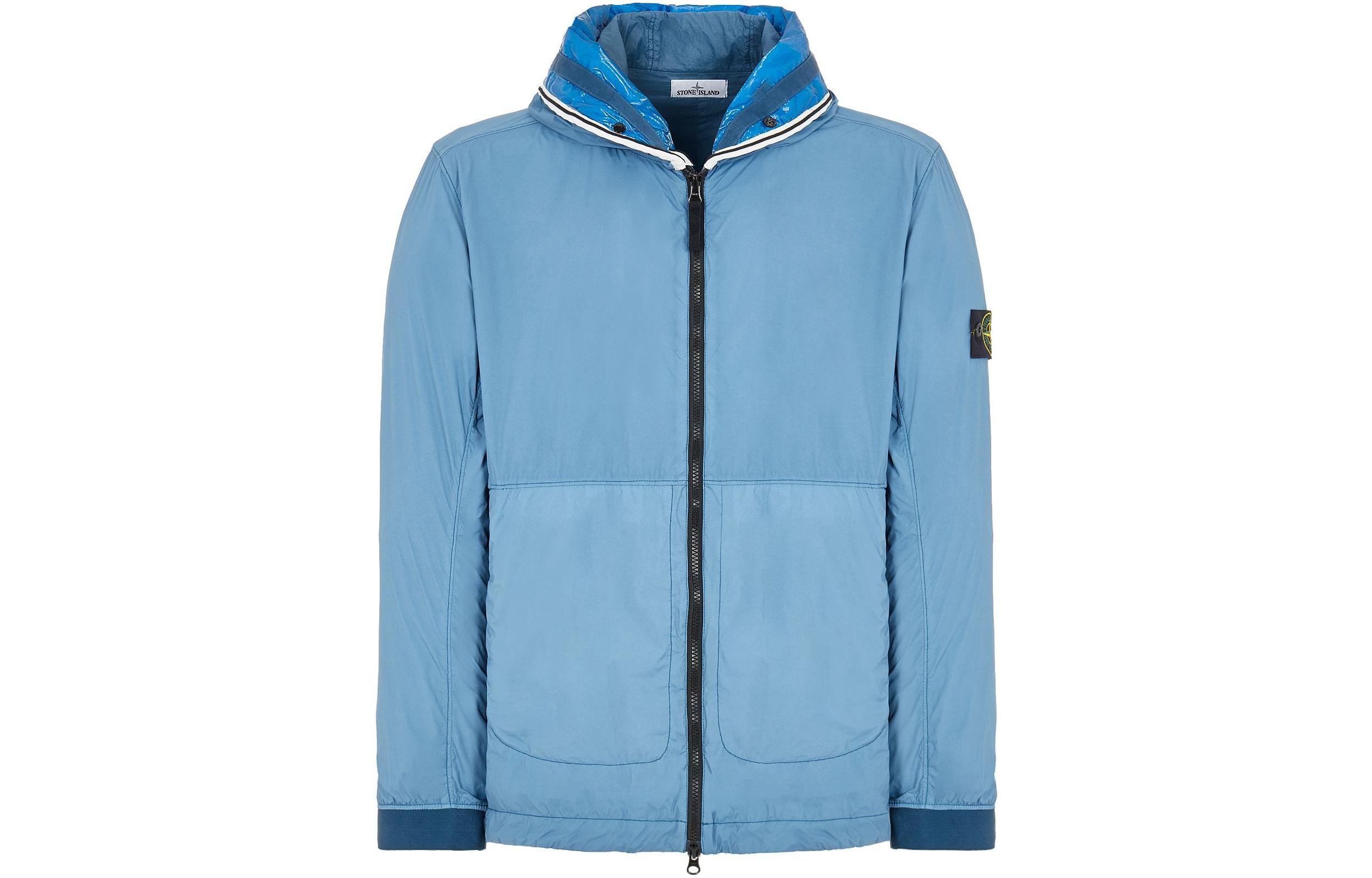 Stone Island SS22 Solid Color Zip Hoodie Jacket Men’s Haze Blue 761541131-V0046