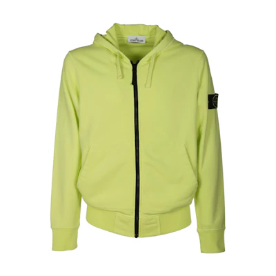 Stone Island SS22 Solid Color Zip Hoodie Long Sleeve Yellow-Green 761564251-V0031