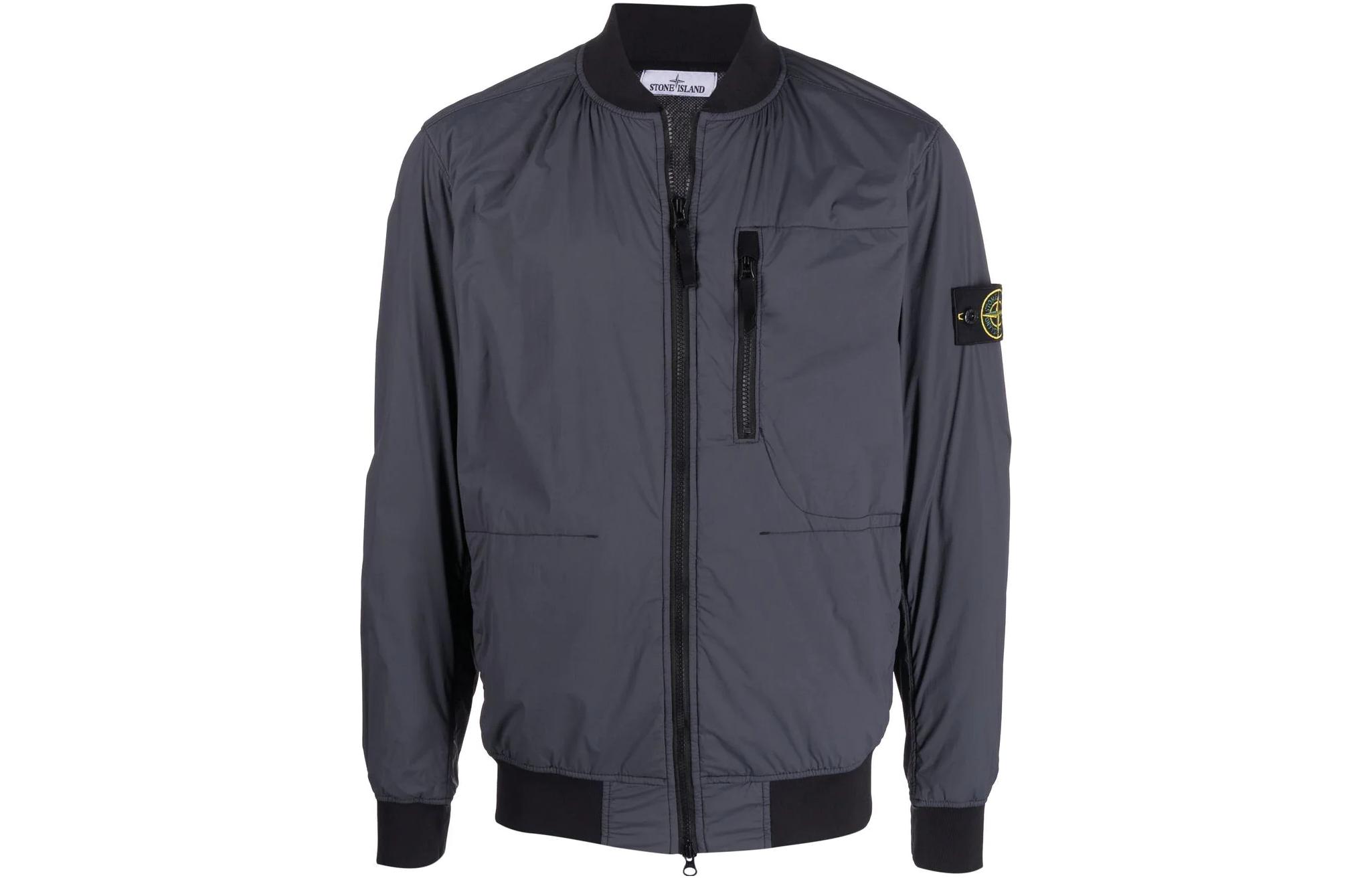Stone Island SS22 Solid Color Zip Long Sleeve Jacket Dark Night Blue Men’s 761541331-V0065