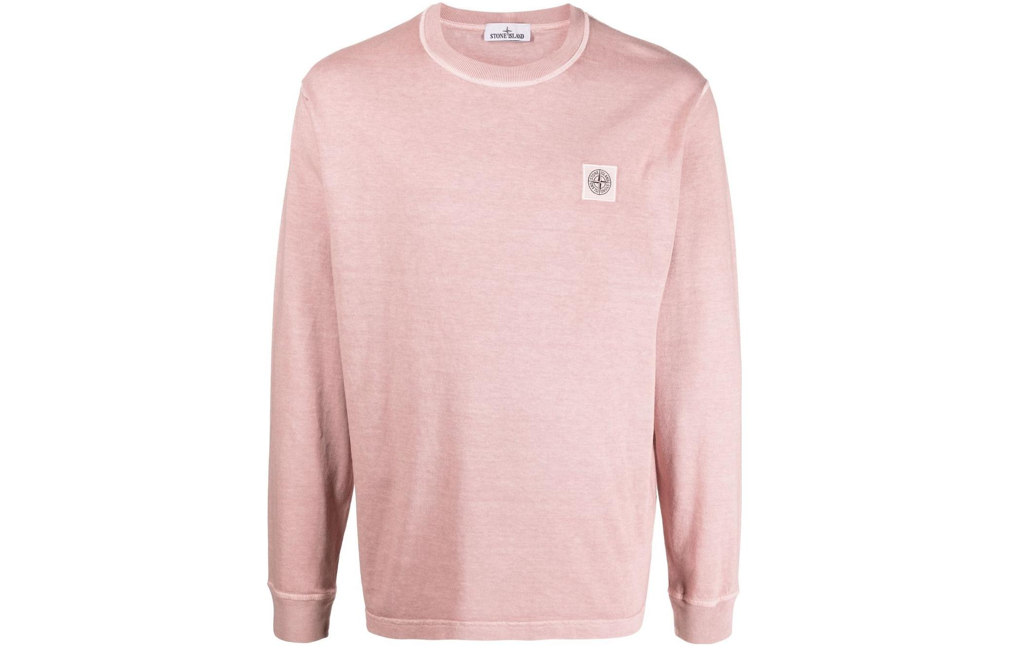 Stone Island SS22 Solid Logo Crewneck Sweatshirt Pink 771521842-V0086