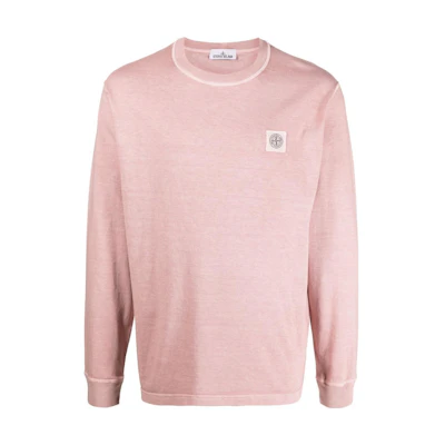 Stone Island SS22 Solid Logo Crewneck Sweatshirt Pink 771521842-V0086
