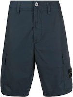 STONE ISLAND SS22 Solid Logo Patch Cargo Shorts Navy Blue 7615L0803-V0024 STONE ISLAND SS22 Solid Logo Patch Cargo Shorts Navy Blue 7615L0803-V0024