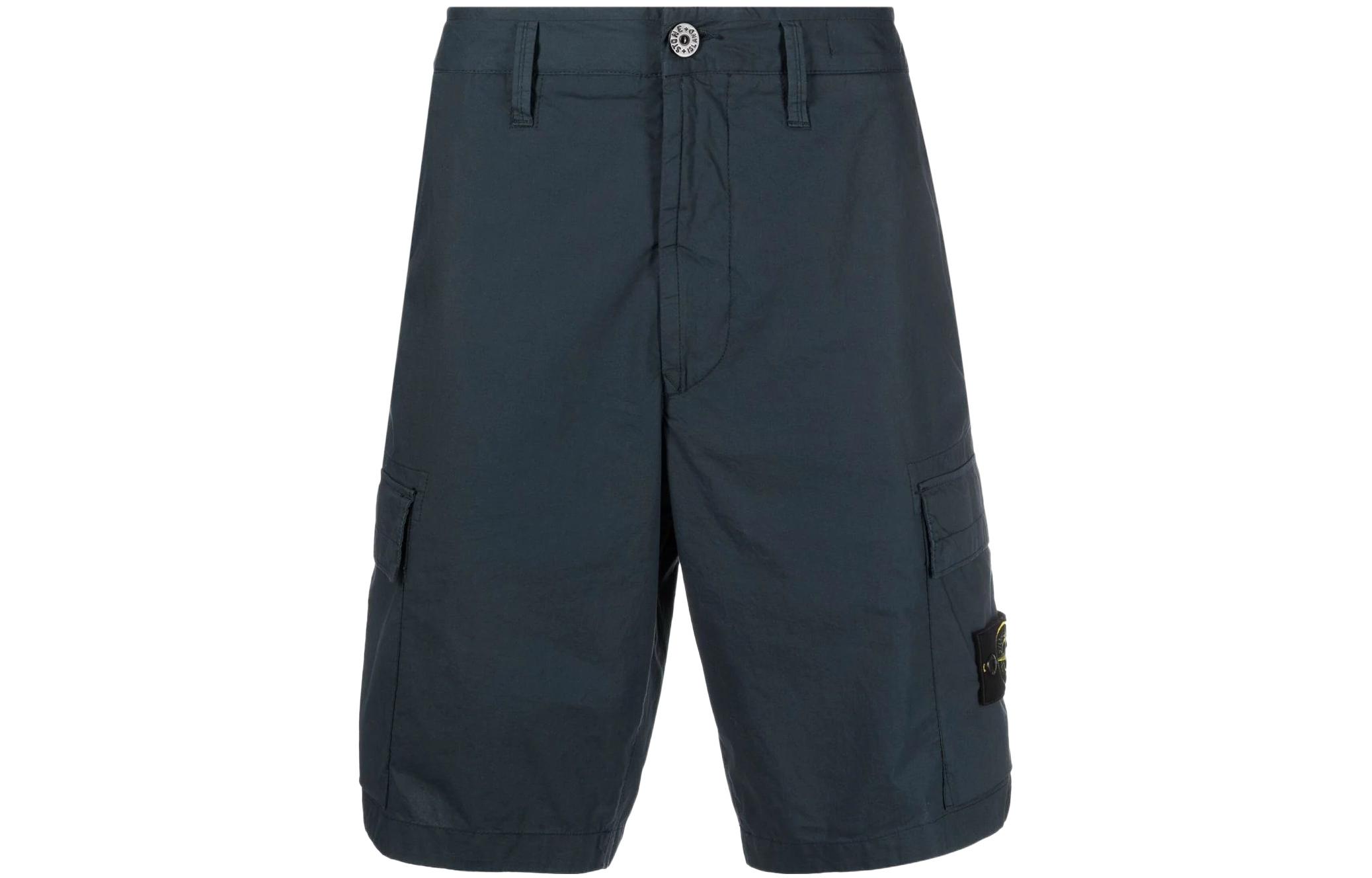 Order STONE ISLAND SS22 Seluar Pendek Cargo Logo Patch Navy Blue 7615L0803-V0024