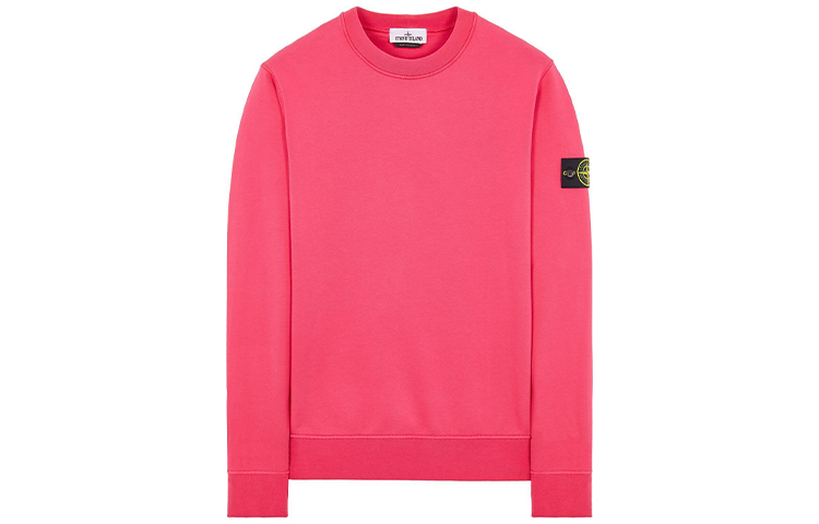 Stone Island SS22 Solid Logo Patch Crewneck Sweatshirt Men Watermelon Red 761563051-V0087