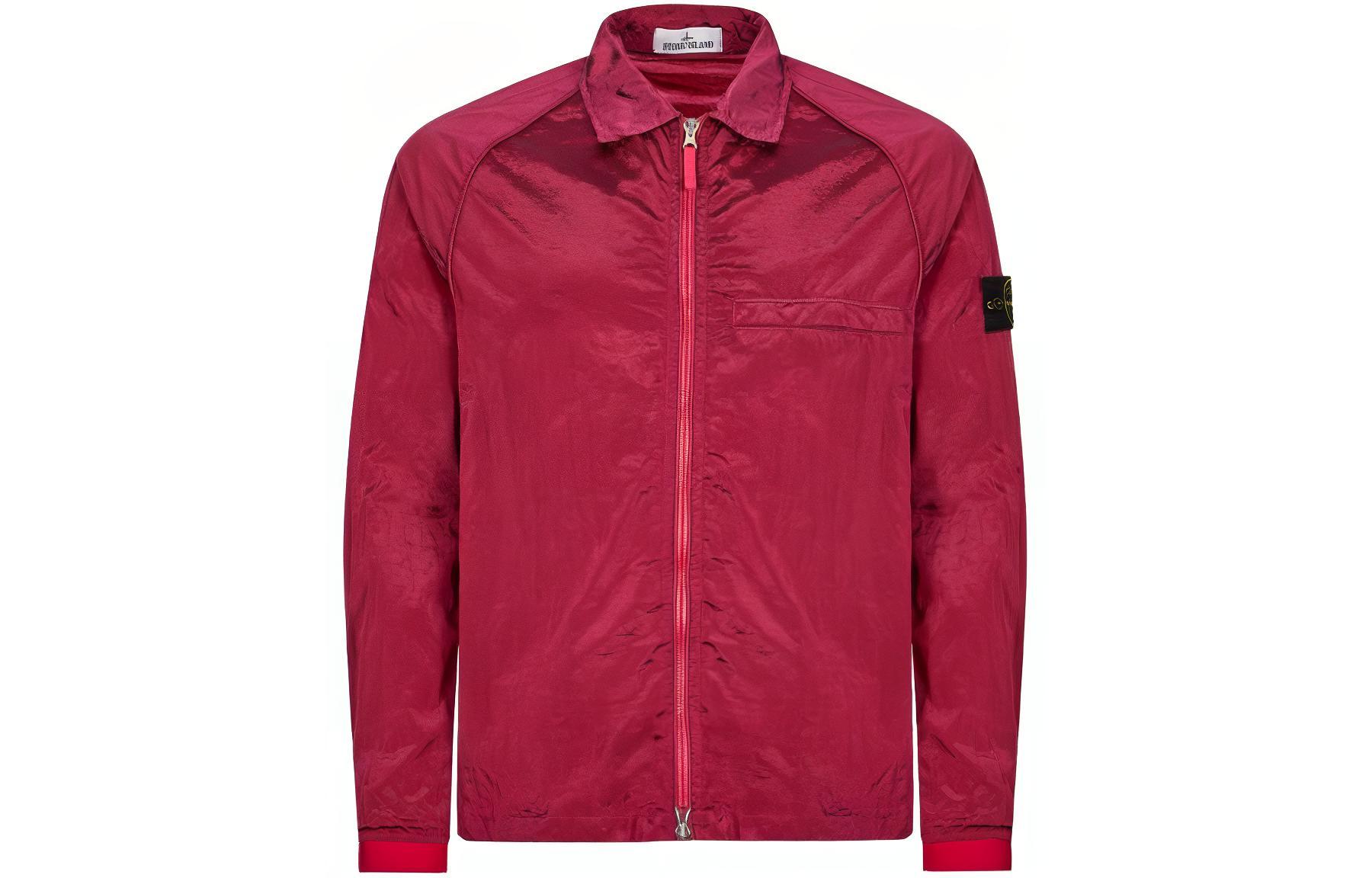 Stone Island SS22 Solid Logo Patch Jacket Red 761512321-V0087