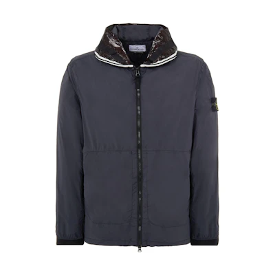 Stone Island SS22 Solid Logo Pocket Hoodie Jacket Carbon Black 761541131-V0065