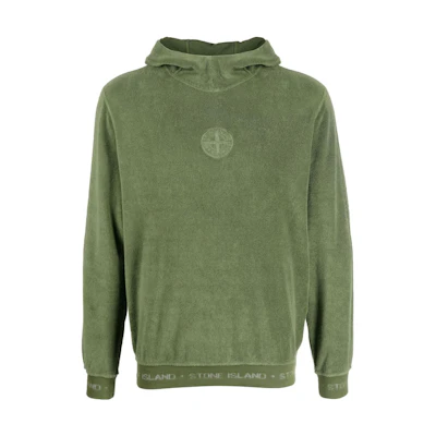 Stone Island SS22 Solid Logo Printed Hoodie Army Green 7615651E3-V0058