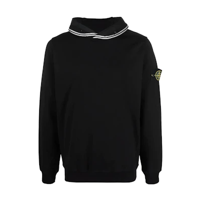 Stone Island SS22 Stretch Cotton Fleece Hoodie Black 761562852-V0029