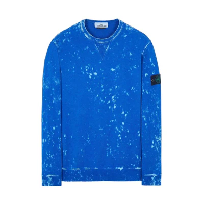 Stone Island SS22 Tie-Dye Crewneck Pullover Sweatshirt Navy Blue 761561538-V0022