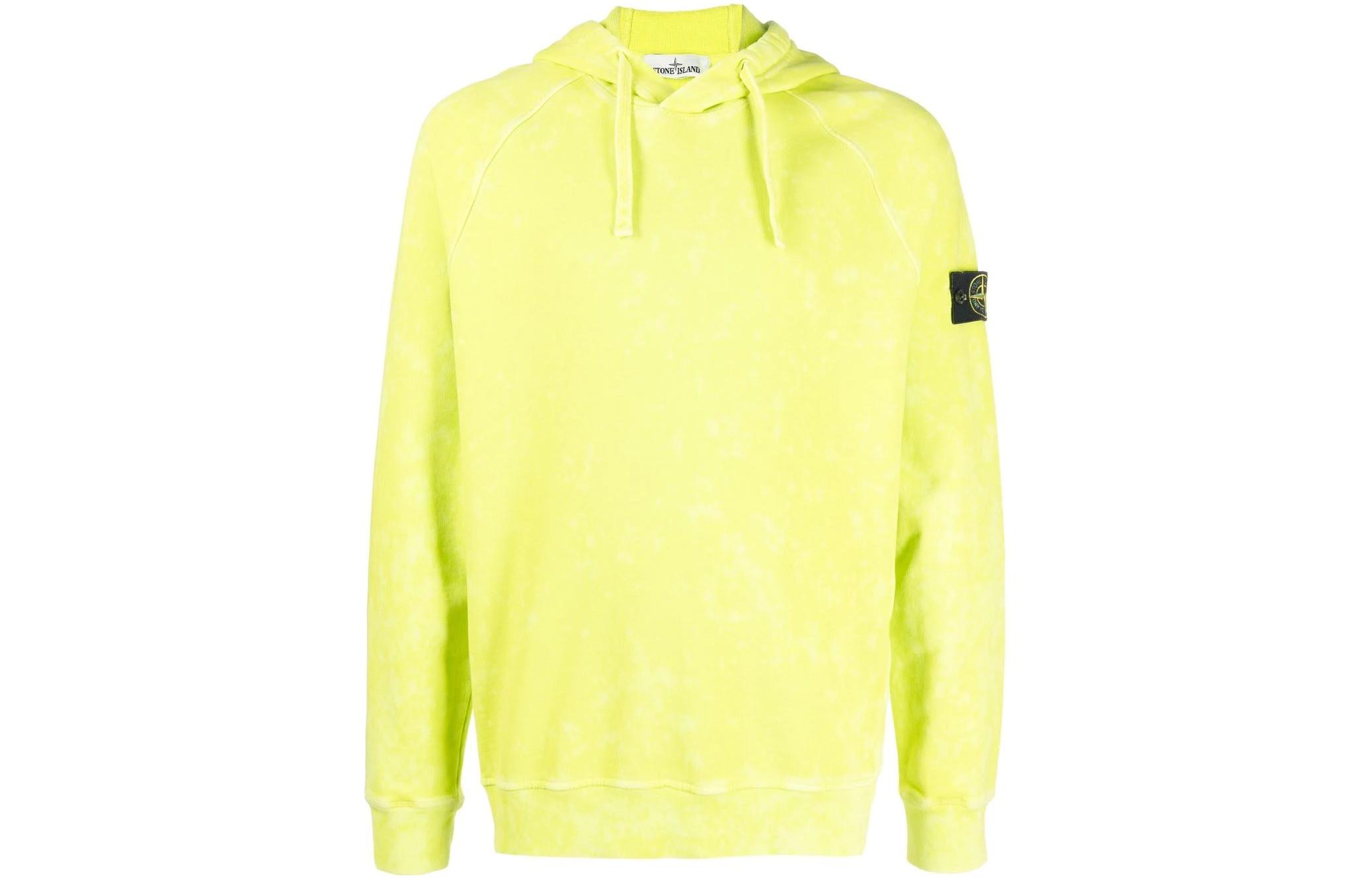 Stone Island SS22 Tie-Dye Logo Patch Hoodie Yellow Men’s Long Sleeve 761561338-V0031