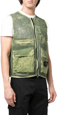 STONE ISLAND SS22 綠色紮染網眼背心 7615G0622-V0058 Shop STONE ISLAND SS22 綠色紮染網眼背心 7615G0622-V0058