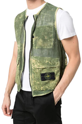 STONE ISLAND SS22 綠色紮染網眼背心 7615G0622-V0058 Details for STONE ISLAND SS22 綠色紮染網眼背心 7615G0622-V0058