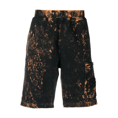 STONE ISLAND SS22 Tie-Dye Pocket Black Straight Casual Shorts for Men. 761565338-V0029