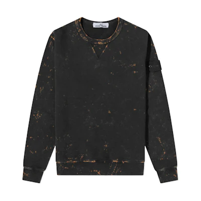 Stone Island SS22 Tie-Dye Pullover Sweatshirt Black 761561538-V0029