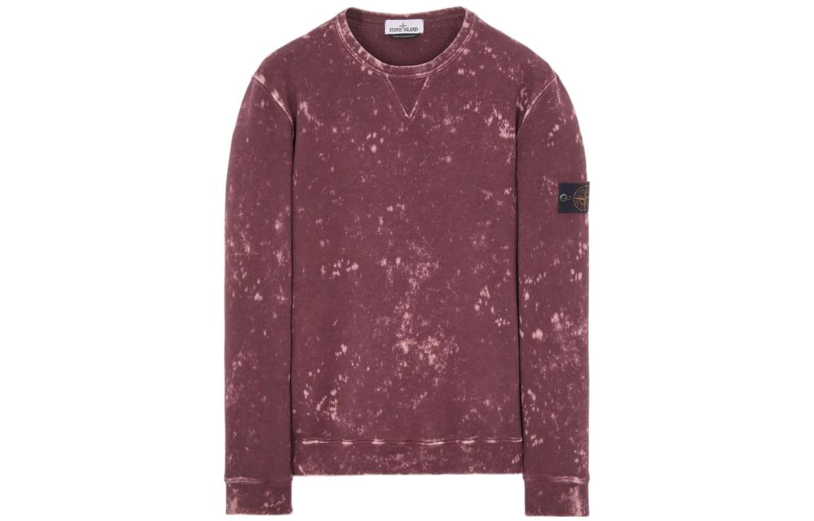 Stone Island SS22 Tie-Dye Pullover Sweatshirt Red Wine Fashion 761561538-V0011