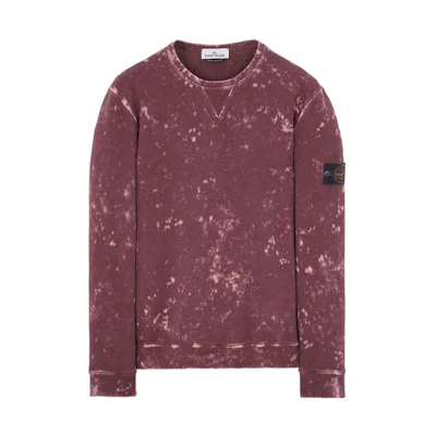 Stone Island SS22 Tie-Dye Pullover Sweatshirt Red Wine Fashion 761561538-V0011