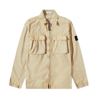 Stone Island SS22 Washed Khaki Double Pocket Long-Sleeve Jacket 7615114WN-V0190