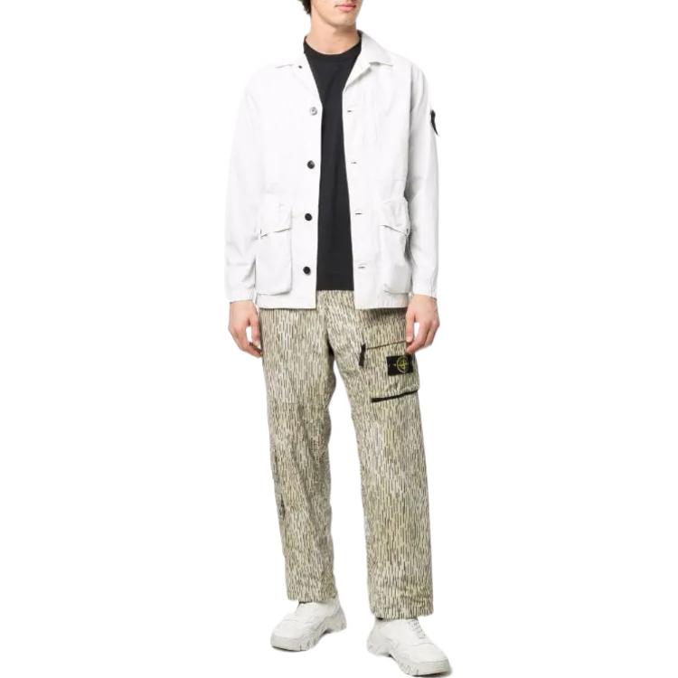 STONE ISLAND SS22 White Button-Up Collar Jacket for Men 7615439WN-V0103 圖 3