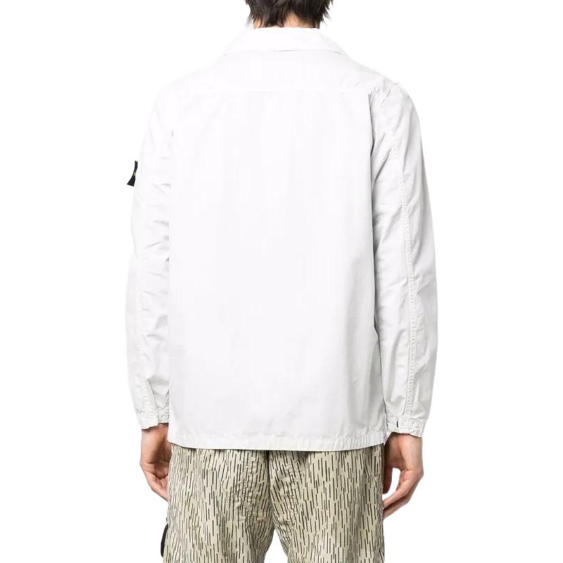 STONE ISLAND SS22 White Button-Up Collar Jacket for Men 7615439WN-V0103 圖 5