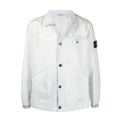 Stone Island SS22 White Compass Patch Jacket Men’s Outerwear 7615A0230-V0003