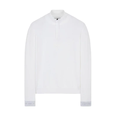 Stone Island SS22 White Cotton Stand-Collar Long-Sleeve Sweatshirt 7615557ea-v0001