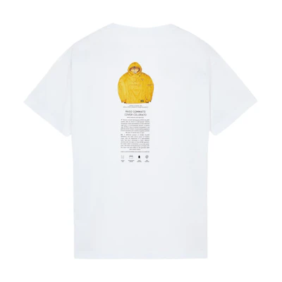 STONE ISLAND SS22 White Logo Print Crewneck Casual Short Sleeve T-Shirt Men 76152NS91-V0001