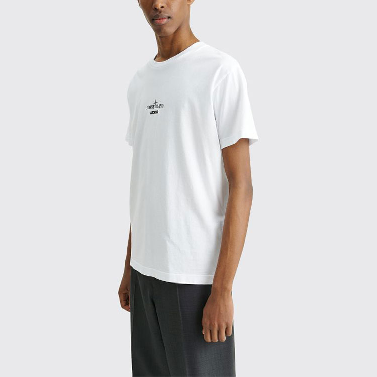 Details for STONE ISLAND SS22 白色logo印花圓領短袖休閒T恤 男款 76152NS91-V0001