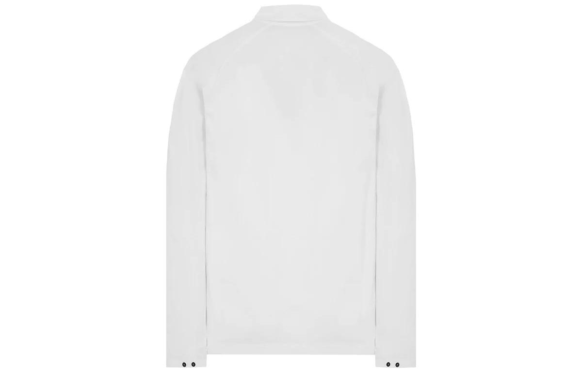 Lookbook STONE ISLAND SS22 男士白色長袖拉鍊襯衫 Logo 印花設計 7615117e4-v0001