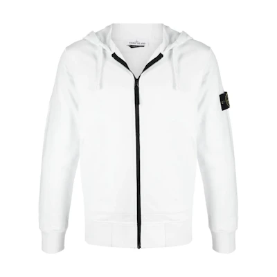 Stone Island SS22 White Zip-Up Hoodie Jacket 761564251-V0003