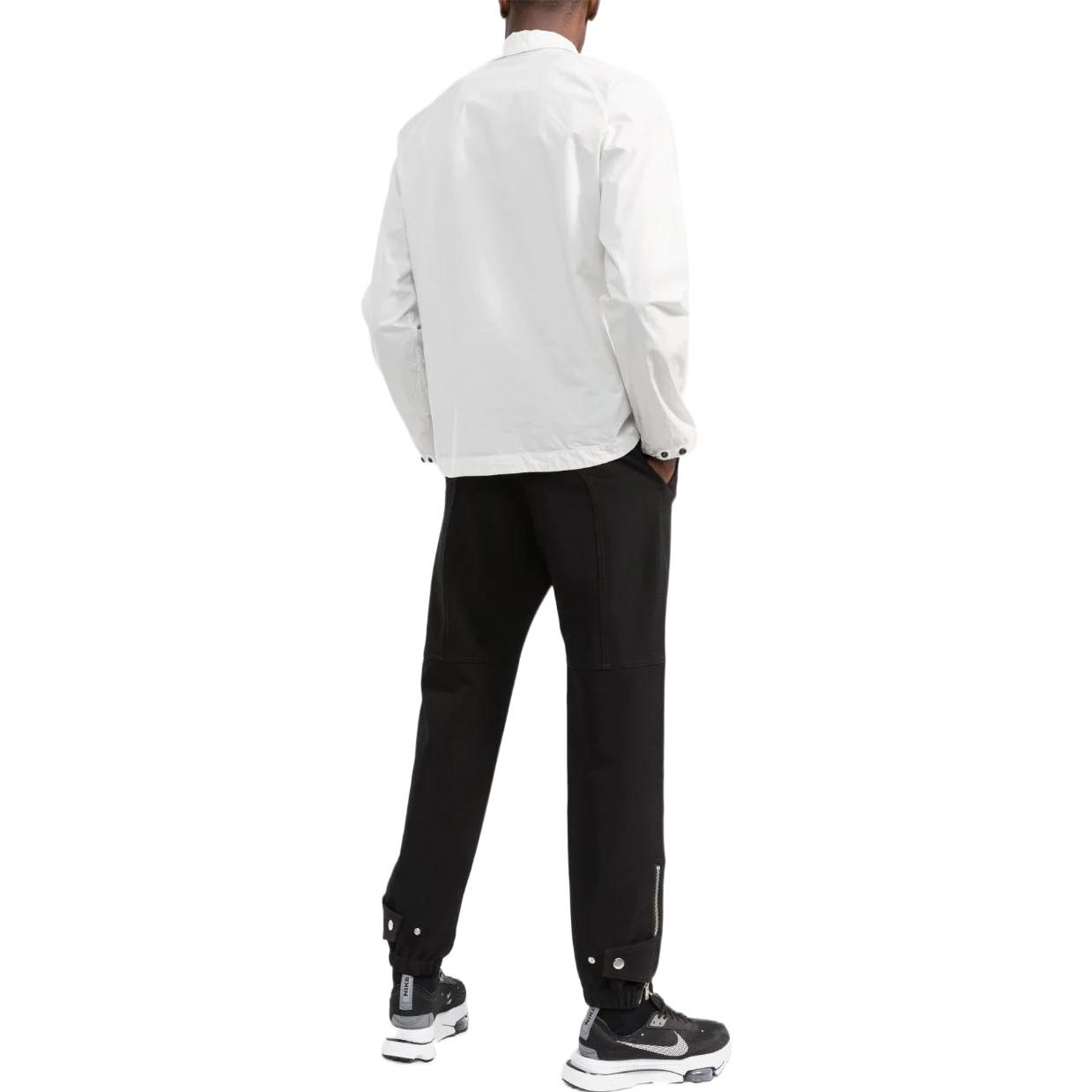 Shop Stone Island SS22 Jaket Kemeja Putih Zip-Up 7615117E4-V0003