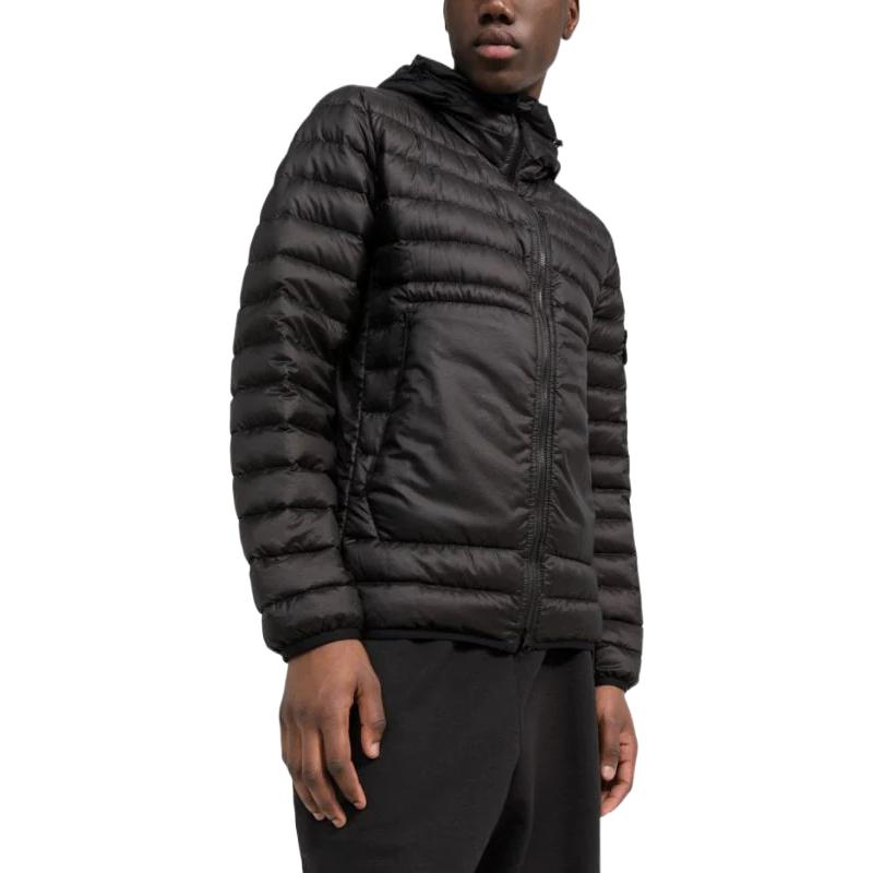 STONE ISLAND SS22 Winter Black Logo Patch Hooded Down Jacket Unisex 761540324-V0029 圖 5