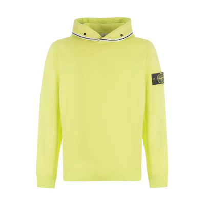 Stone Island SS22 Yellow Pullover Hoodie with Logo Badge for Men 761562852-V0031