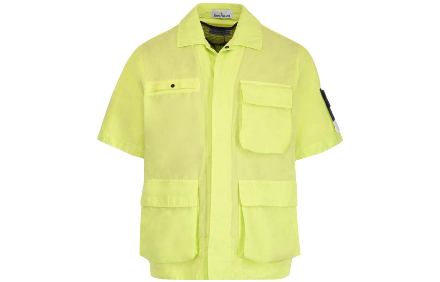 Stone Island SS22 Yellow Utility Pocket Shirt Jacket 761542406-V0031