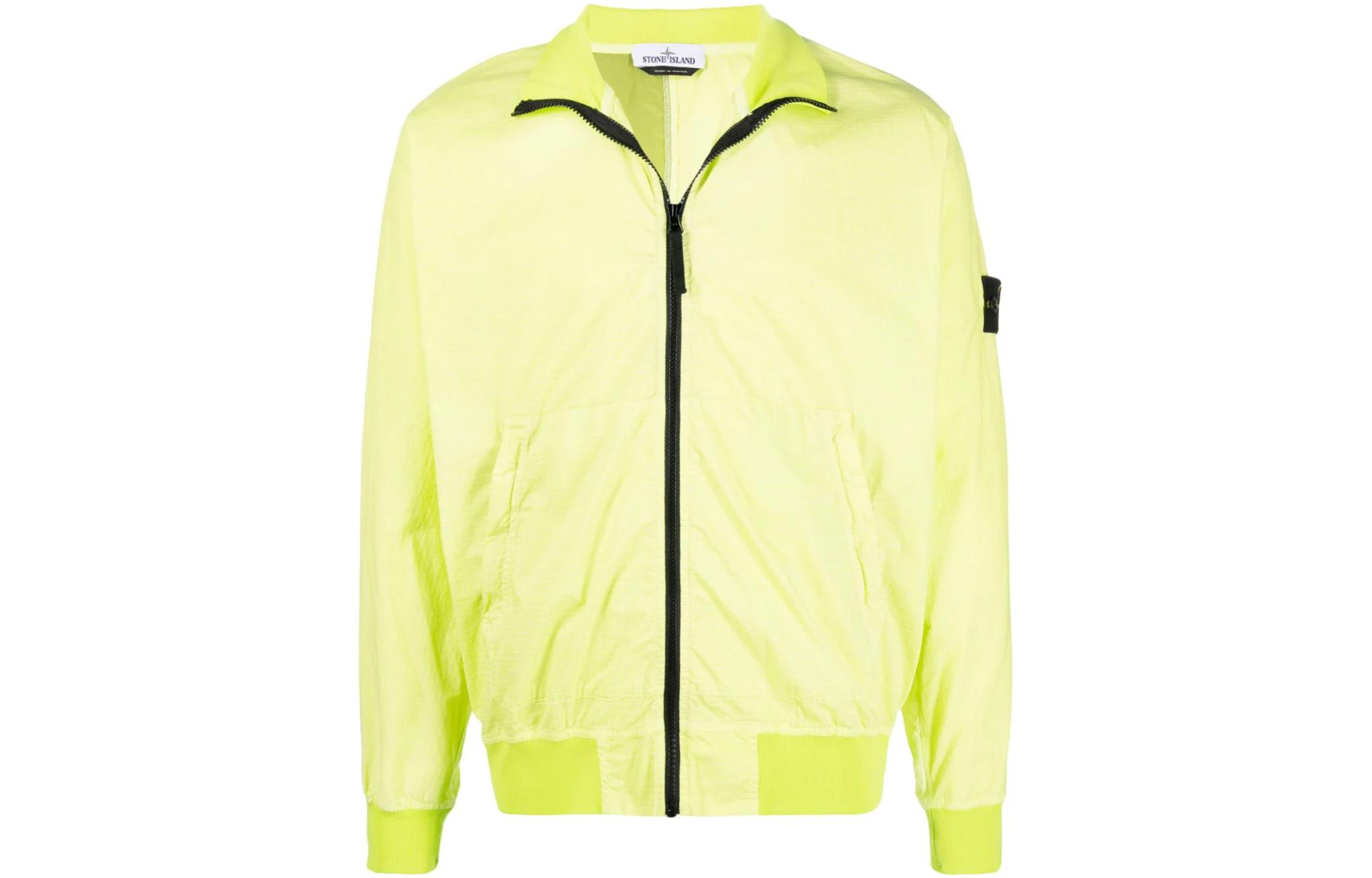 Stone Island SS22 Yellow Windproof Logo Zip Jacket Men 761560354-V0031