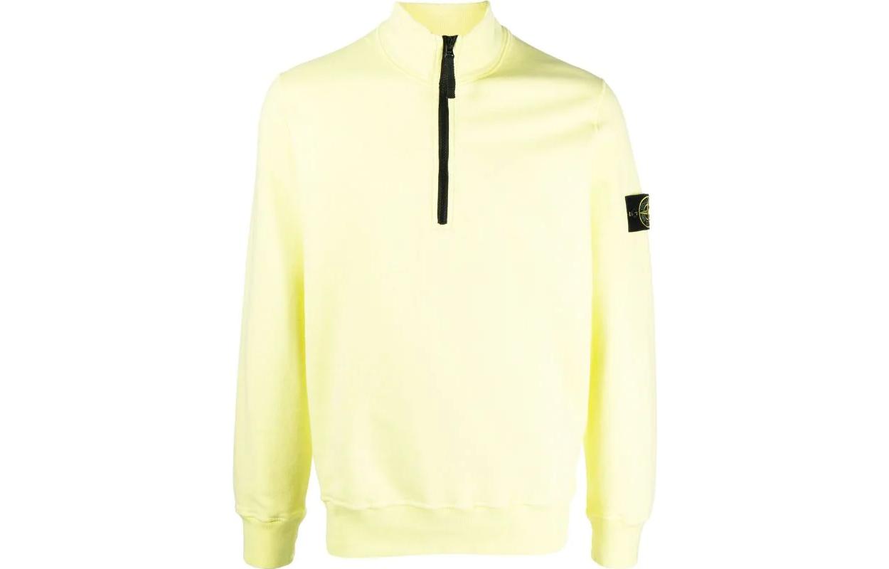 Stone Island SS22 Yellow Zip-Up Long-Sleeve Sweatshirt Jacket for Men 771561920-V0031
