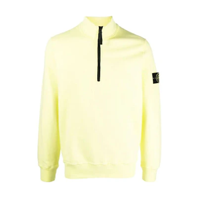Stone Island SS22 Yellow Zip-Up Long-Sleeve Sweatshirt Jacket for Men 771561920-V0031