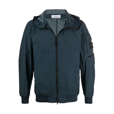 Stone Island SS22 Zip Hoodie Jacket Navy Blue 761540632-V0024