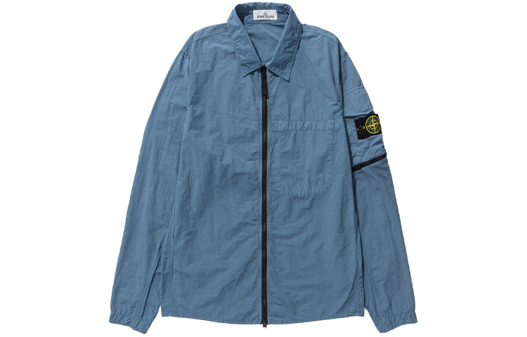 Stone Island SS22 Zip Pocket Lightweight Jacket Blue 761510502-V0046