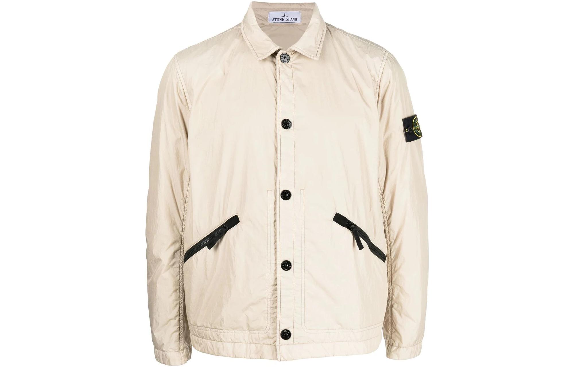 STONE ISLAND SS23  Beige Logo Patch Contrast Pocket Jacket 781542522-V0092