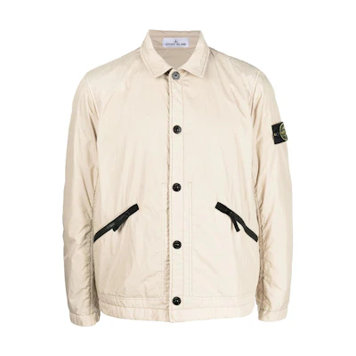 STONE ISLAND SS23 Beige Logo Patch Contrast Pocket Jacket 781542522-V0092