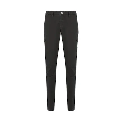 Stone Island SS23 Black Cargo Jogger Pants with Large Pockets and Zipper. 101530604-A0129