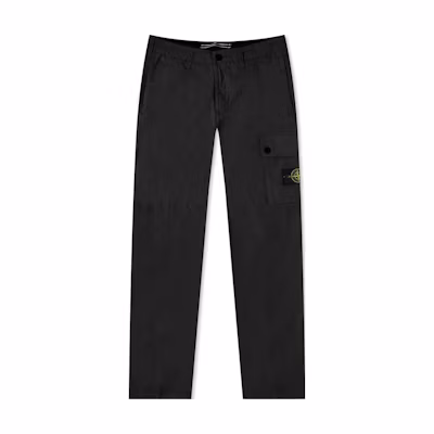 STONE ISLAND SS23 Black Cargo Pants with Large Pockets Casual Fit 781531410-V0029
