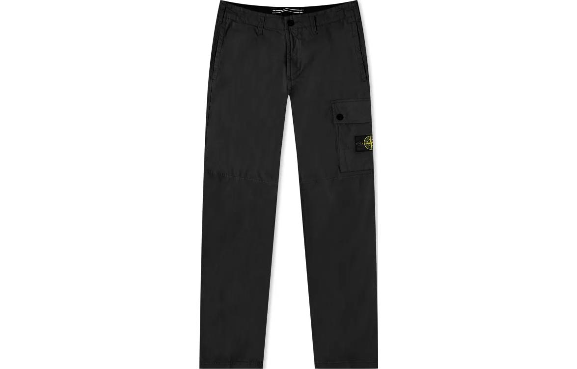 STONE ISLAND SS23  Black Cargo Pants with Large Pockets Casual Fit 781531410-V0029 圖 2